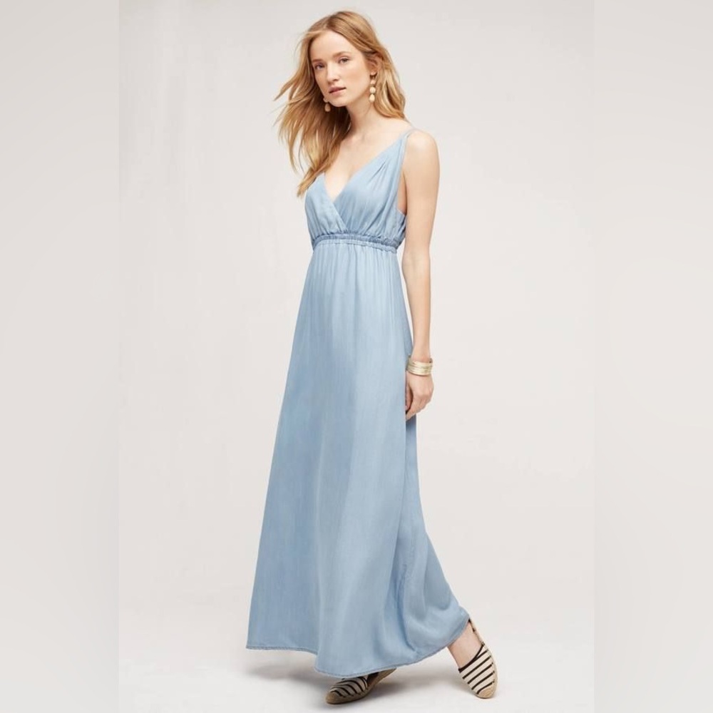 Anthropologie Holding Horses Malpais Chambray Maxi Dress